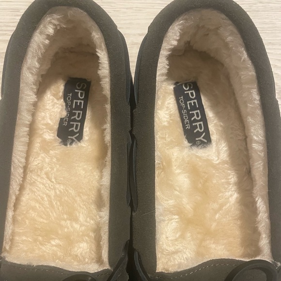 Sperry Women’s Charcoal Gray Suede Moccasin Top Slider Slip Ons, size 9 - Picture 3 of 11